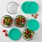 Set of 4 - 2 Cup Glass Food Storage Containers with Lids (Mixed Blue)